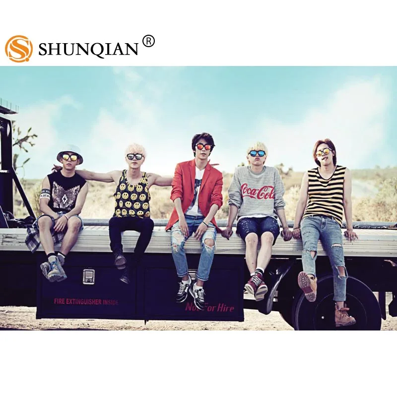 Новое поступление KPOP B1A4 Пользовательские печати шелковой атласной тканевый
