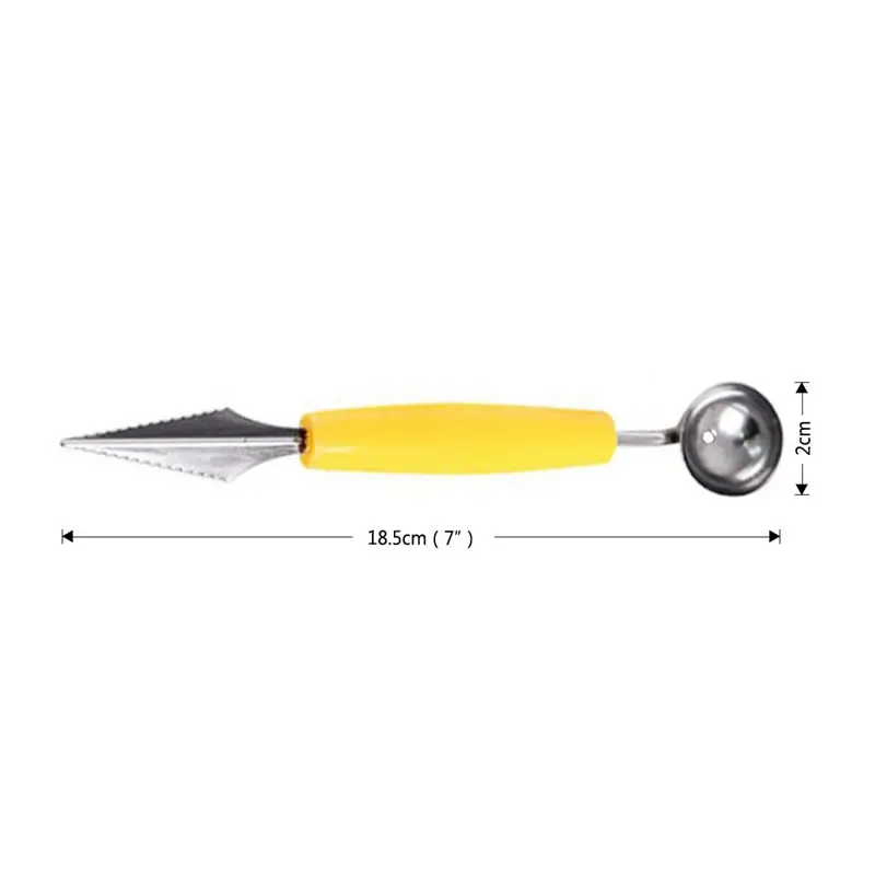 Goodfeer Нержавеющая сталь двойной концевый фруктовый совок и резной нож для