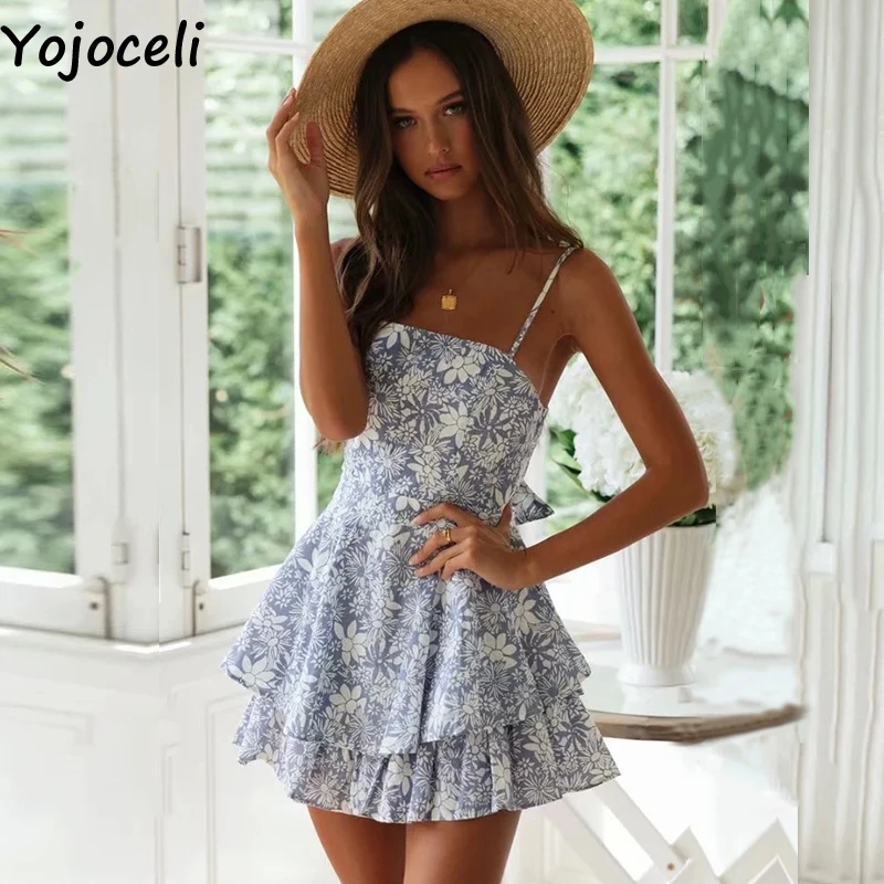 Yojoceli, сексуальный комбинезон с бантом и рюшами, элегантные вечерние комбинезоны на бретельках, летний повседневный комбинезон