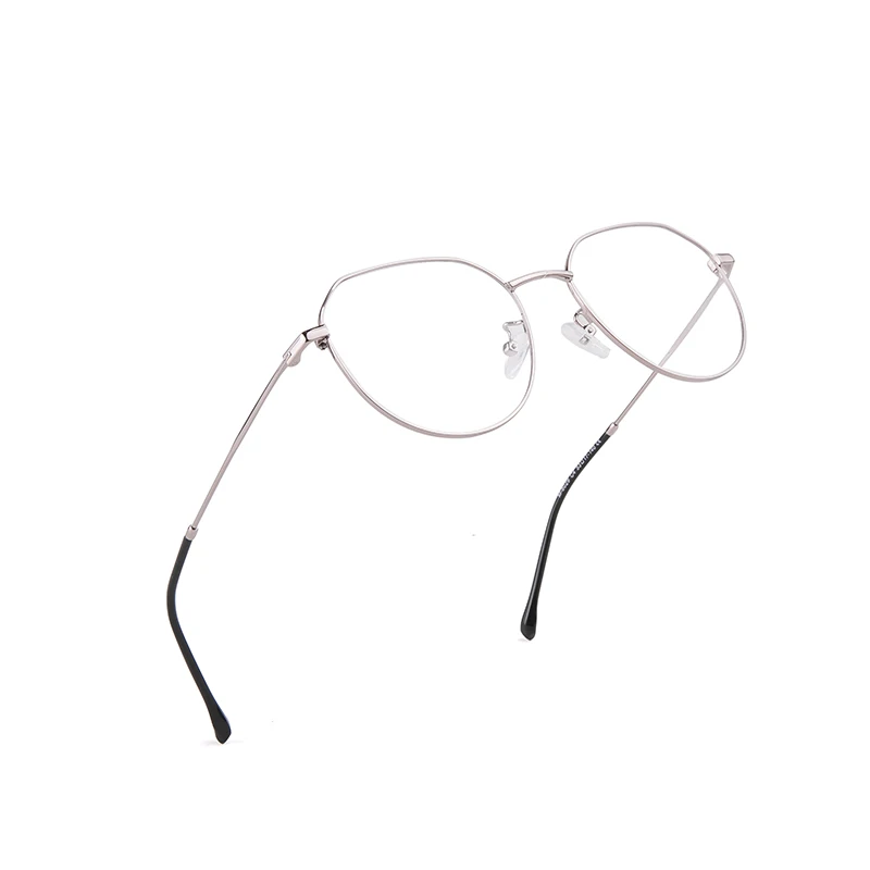 Ультралегкая металлическая Серебристая оправа оптические очки с коробкой