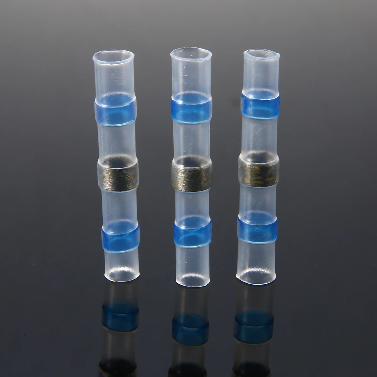 50pcs 16-14AWG Wire Crimp Connectors Blue Splice Connector Waterproof Solder Heat Shrink Sleeve For Automobile Applications