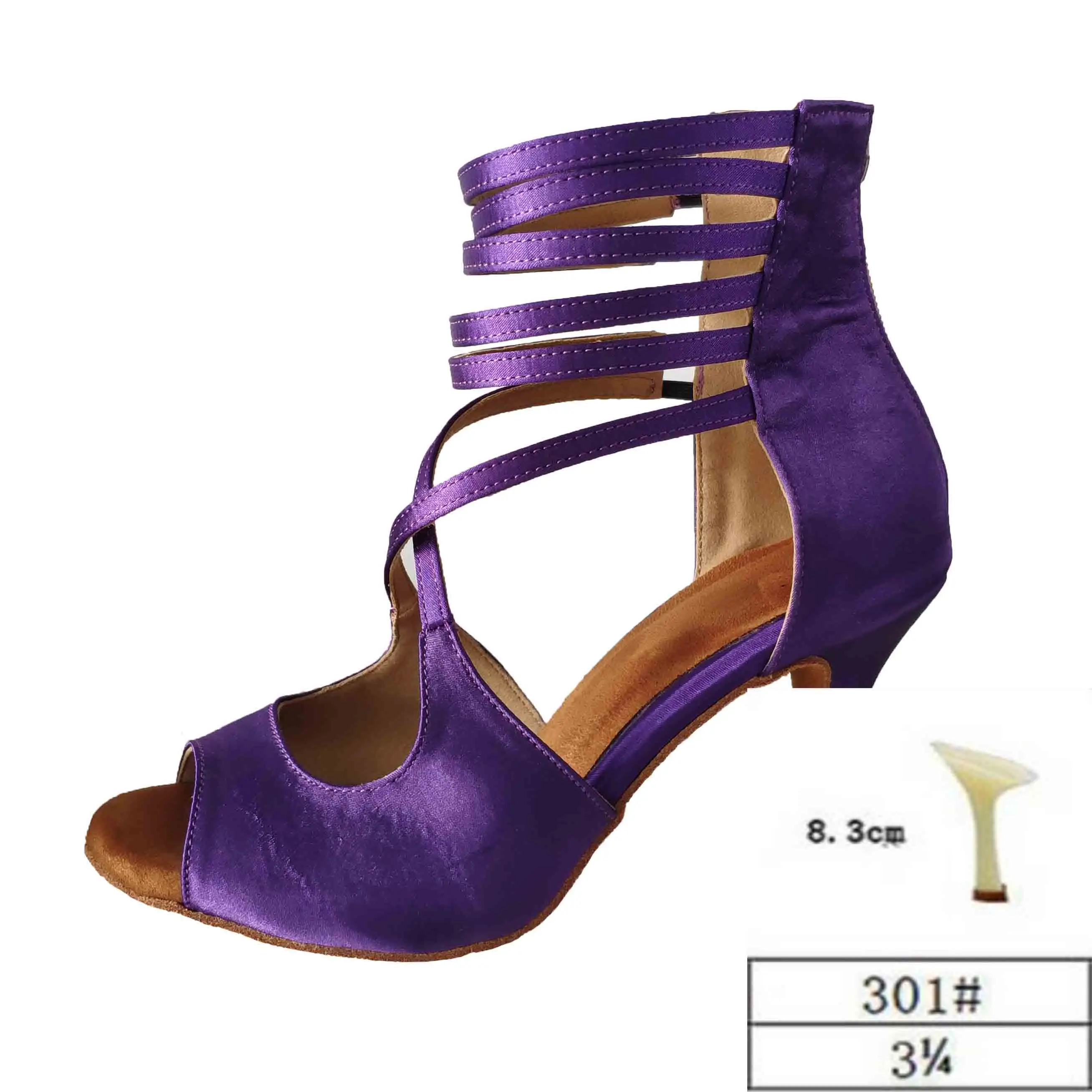 Purple-301 HXYOO/ стиль; черные туфли на высоком каблуке 8-10 см; Профессиональная женская обувь для бальных танцев; обувь для латинских танцев; женская обувь для сальсы; ZC39 - Цвет: Purple-301