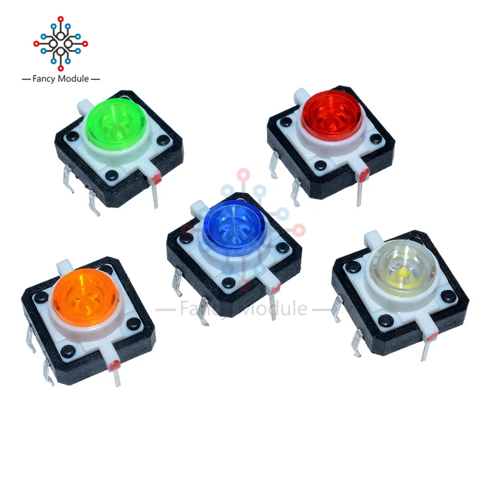 Тактильный кнопочный переключатель 12x12x7 3 мм 5 шт. цветов|tact push button switch|tact switch ledtact |