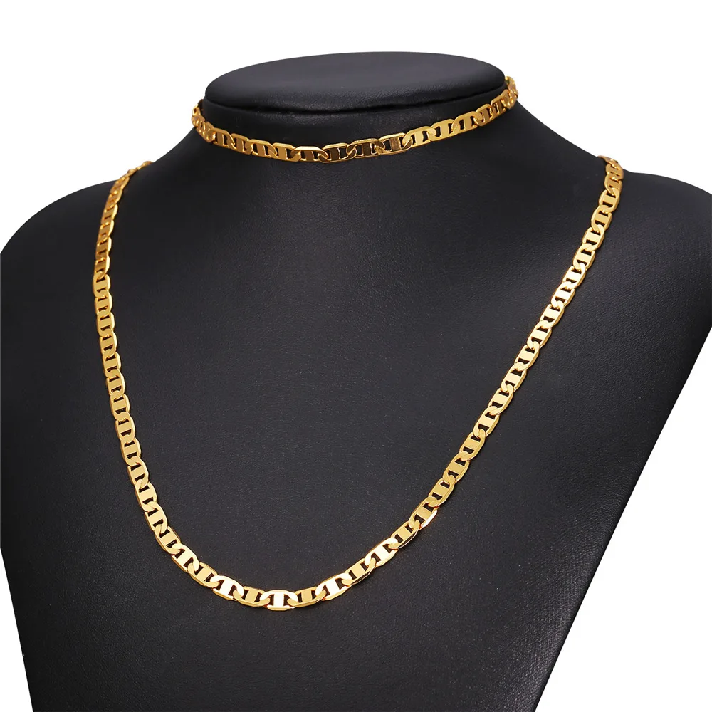 Цепочка и браслет мужские золотистого цвета S616 | Украшения аксессуары