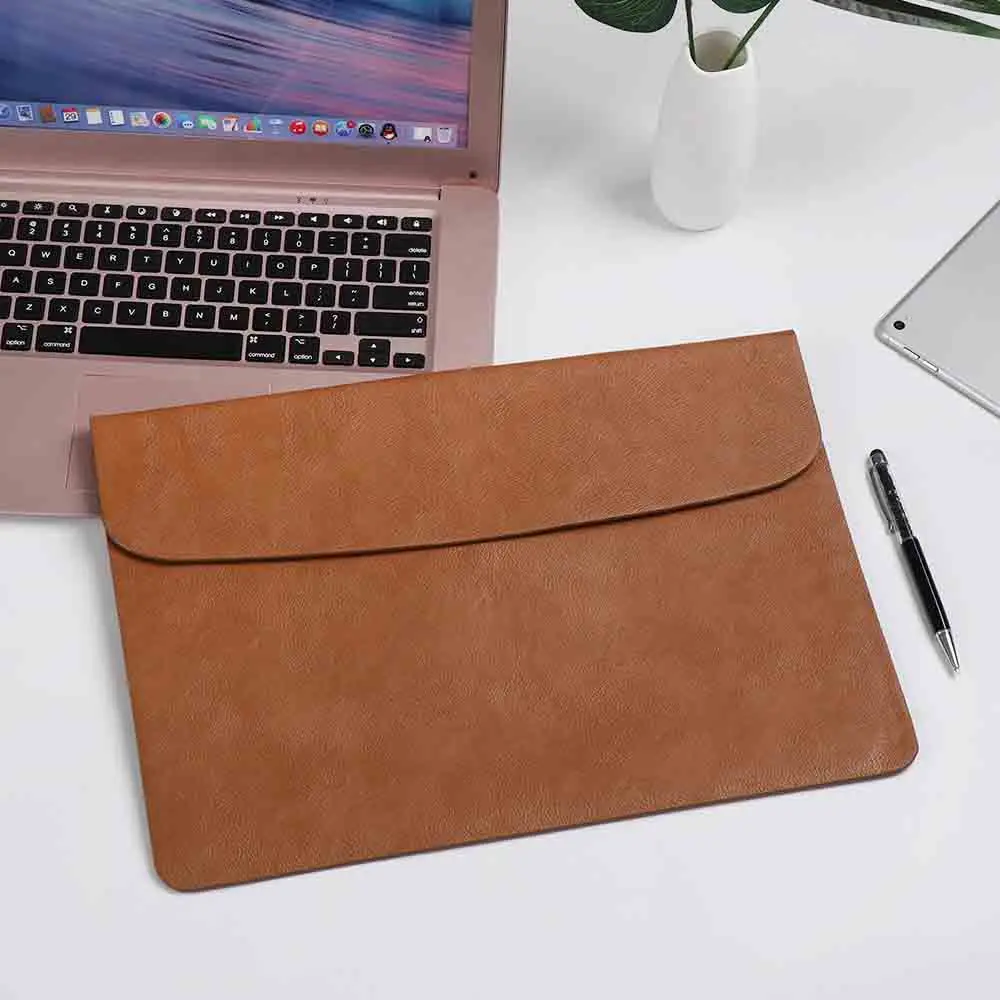 brown 1 шт. кожаный чехол для ноутбука, сумка-чехол для MacBook Air Pro retina 11 12 13 15, чехол для ноутбука, аксессуары для MacBook - Цвет: brown