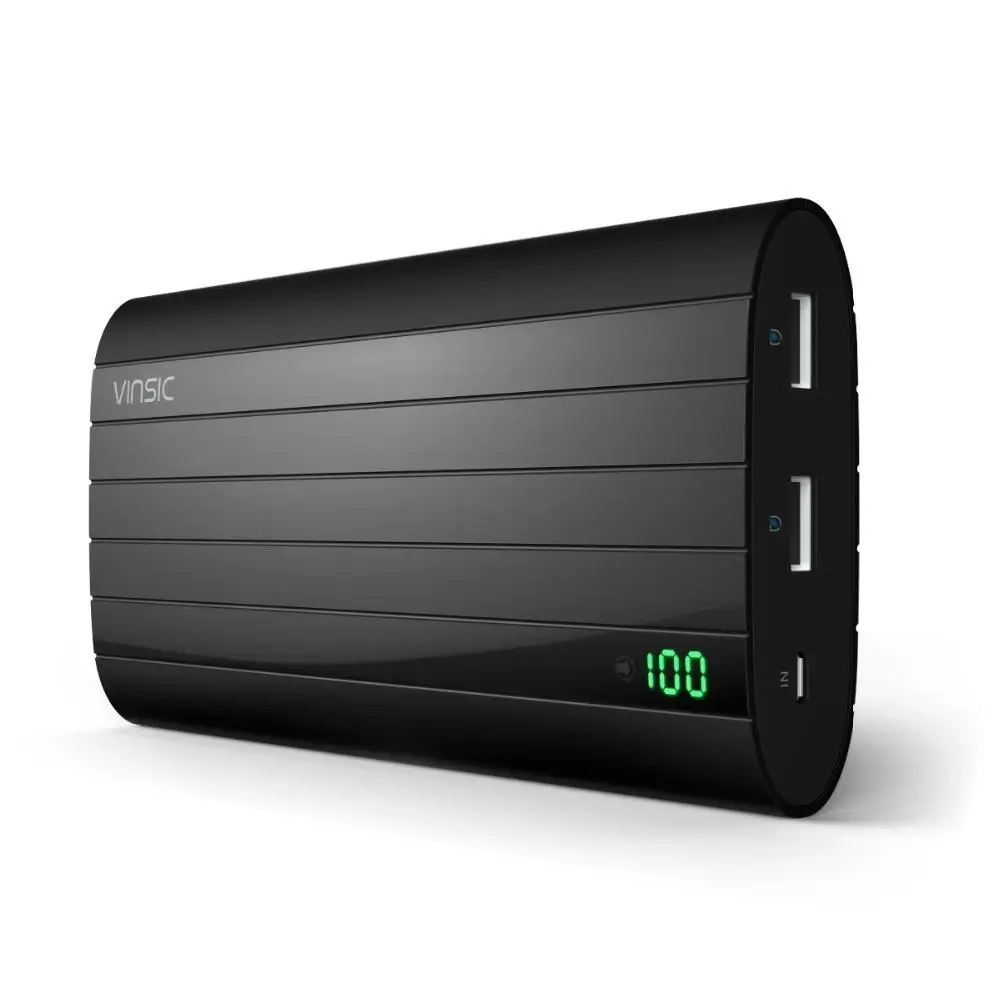 Vinsic 18650 power Bank 20000 мАч ЖК внешний аккумулятор портативное быстрое зарядное