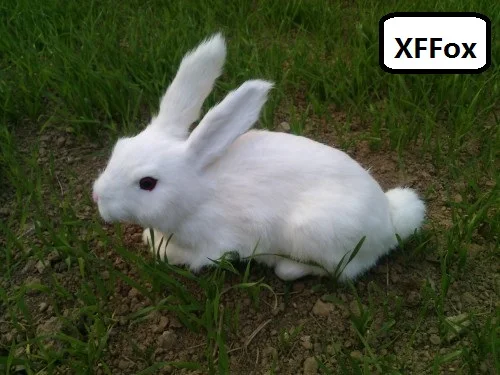 Большой симпатичный кролик в реальной жизни, модель из пластика и пуха, склонный кролик, кукла в подарок, около 34x25 см xf1999