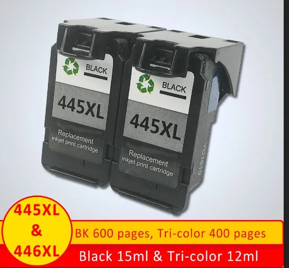 XiangYu 2 шт. PG-445XL PG445 CL-446 XL заправленный картридж Замена для Canon PG 445 для Canon PIXMA MX494 MG2440 MG2540 - Цвет: BK 2PCS