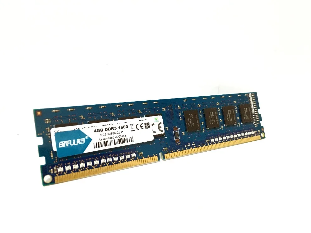Оперативная память BiNFUL для настольного компьютера ОЗУ 4 Гб DDR3 PC3 12800U 1600 МГц ECC
