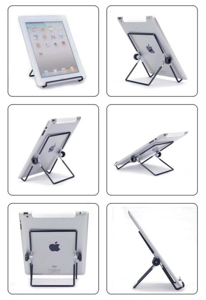 Foldable Metal Tablet Stand Adjustable Desktop Holder Universal PC for iPad 7-10" |