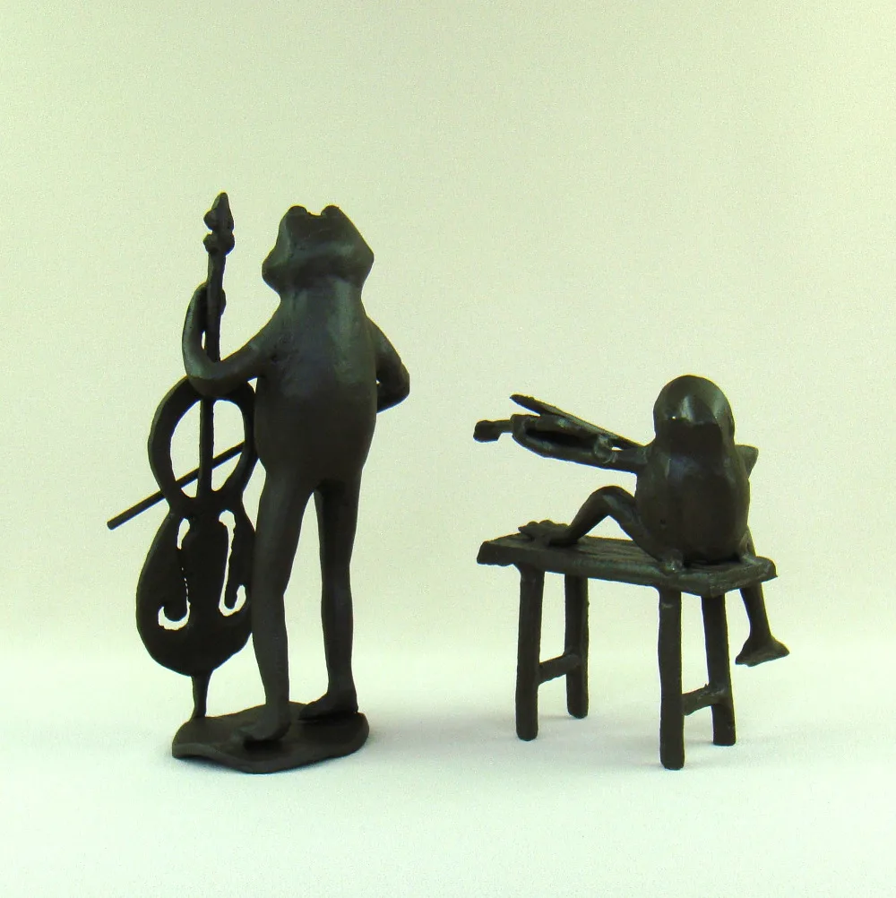 Железная статуэтка ручной работы в виде басов играющих лягушку|gifts and crafts|gift giftsgift
