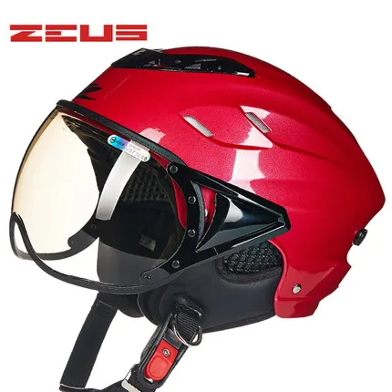 Трещины dermatoglyph ZEUS 125B ABS Половина лица мотоциклетный шлем Летний Электрический