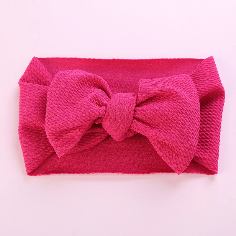 Style 2-Hot pink Большой бант Младенческая чалма, топ с бантом детские повязки на голову для девочек, регулируемый бант головная повязка в виде чалмы повязка на голову с большим бантом - Цвет: Style 2-Hot pink