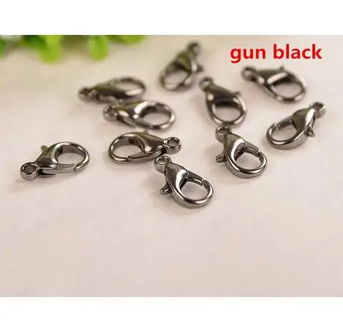 gun black 50 шт. застежки-крючки с омаром для ожерелья и браслет цепь с замочками DIY ювелирных изделий золото/серебро/черный/бронза Z22 - Цвет: gun black