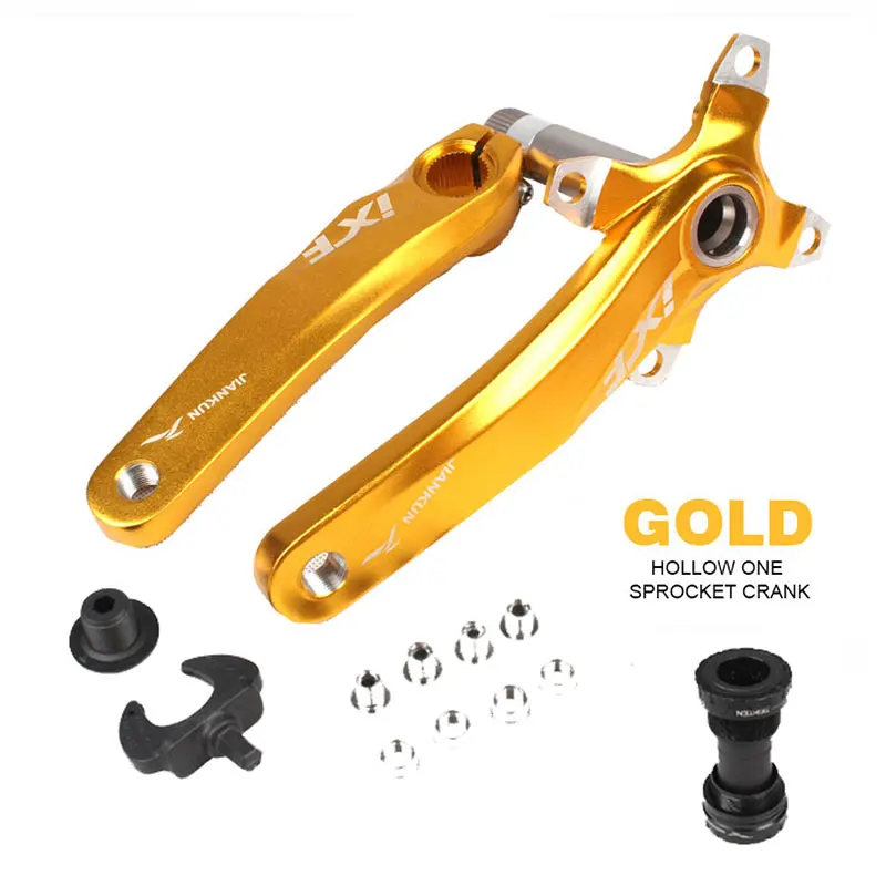 Gold with BB 104BCD MTB велосипед диаметра окружности болтов с нижней поверхностью Алюминий сплав шатун со звездочками для велосипеда рукоятка MTB для MTB дорожный велосипед аксессуары 6 видов цветов - Цвет: Gold with BB