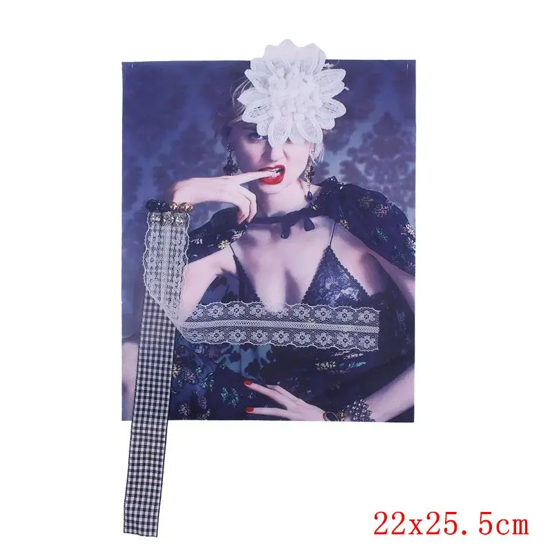 Антикварная медь Prajna/нашивки для девочек с изображением Галактики, цветов, сумки, Пришивные аксессуары, очки, нашивки с блестками для одежды, наклейки на джинсы, футболки - Цвет: Антикварная медь