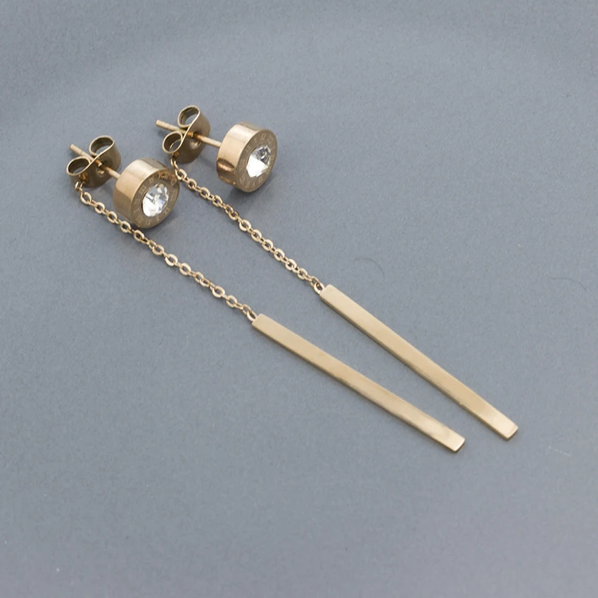 Супер низкая цена изящные длинные серьги для пирсинга круглые из нержавеющей