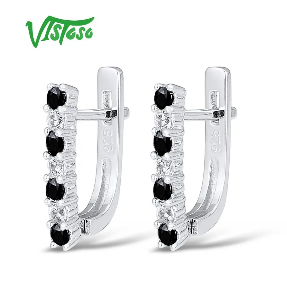 Серьги-гвоздики из стерлингового серебра VISTOSO хорошее ювелирное изделие круглая