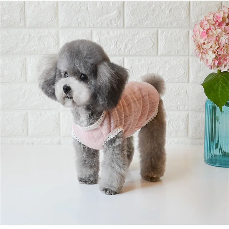 Коллекция 2019 года жилеты для собак летняя одежда из розового и белого хлопка