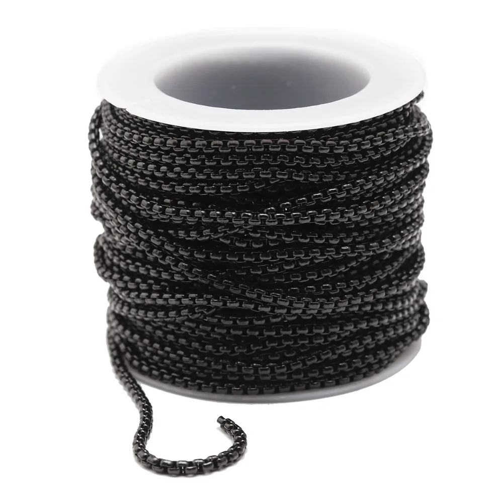

10Yards/Roll 2mm 2.5mm 3mm Gold Gun Black Steel Color Stainless Steel Bulk Rolo Chain for Jewelry Making Materials Supplies