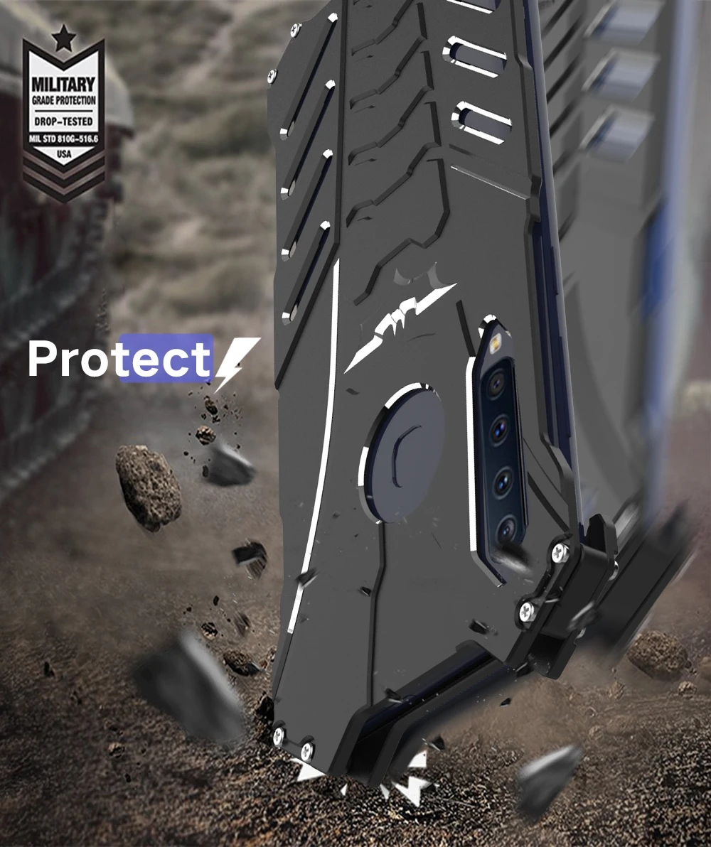 Роскошный Металлический бронированный чехол R-Just Batman из алюминия для samsung S9 S8 Plus S7 S6 Edge A9 Star A9S C5 C7 C9 Pro Note 9 8 7