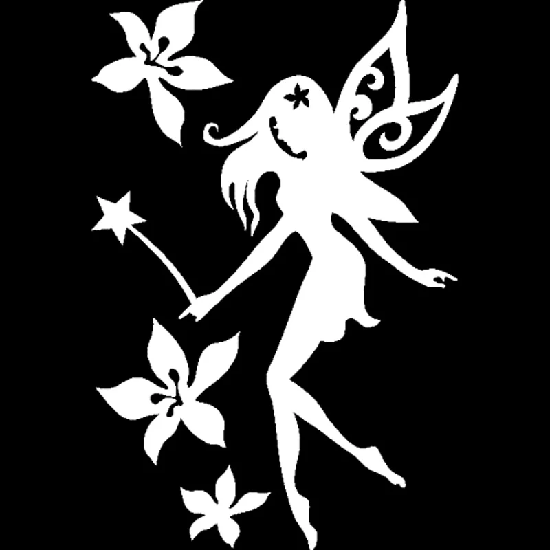 

9.5cm*14.1cm Spirit Flower Fashion Car Sticker Decoration Vinyl Decal Black/Silver S3-5201