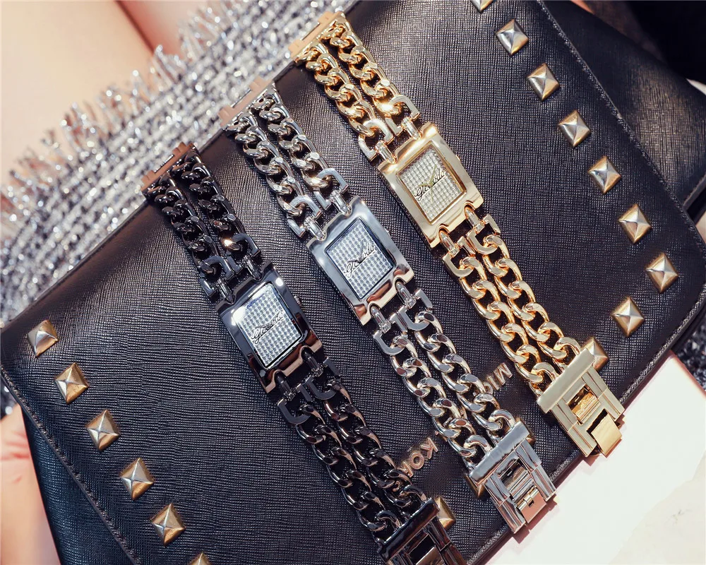 G & D роскошные серебряные женские наручные часы из нержавеющей стали кварцевые