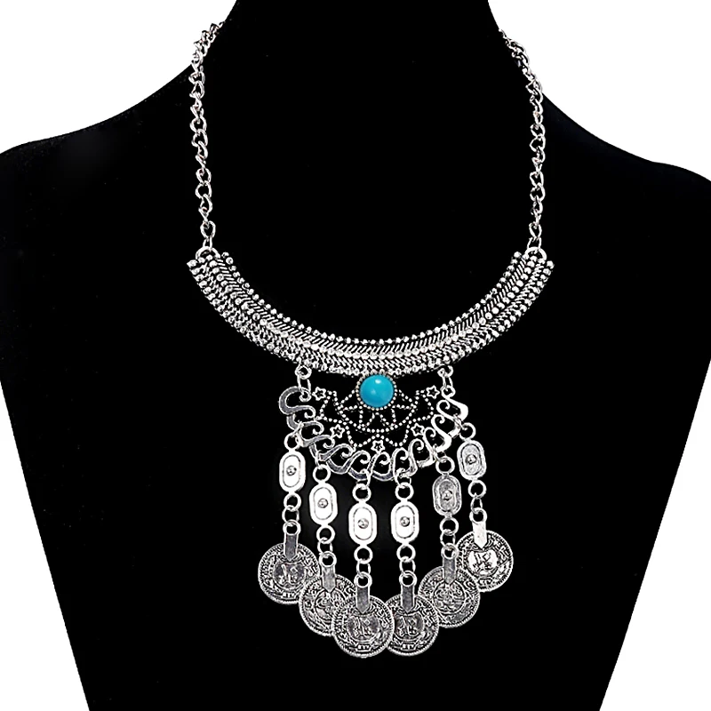 Женское богемное ожерелье винтажное ожерелье-чокер массивное Ювелирная монета |