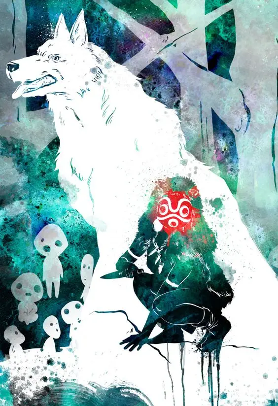 Princess Mononoke Kodama Minimum Propaganda Retro Vintage Kraft Poster Decorative DIY Wall Canvas Sticker Home Bar Posters Decor | Дом и сад