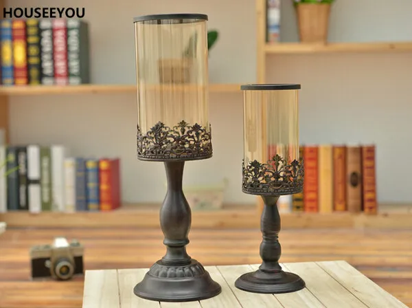 Винтажный креативный Железный подсвечник Европейский классический резной