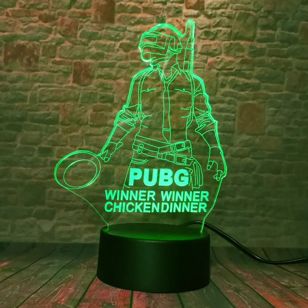 Крутой 3D новый популярный в мире игровой плеер FPS Unknown's Battlegrounds Lamp PUBG Winner