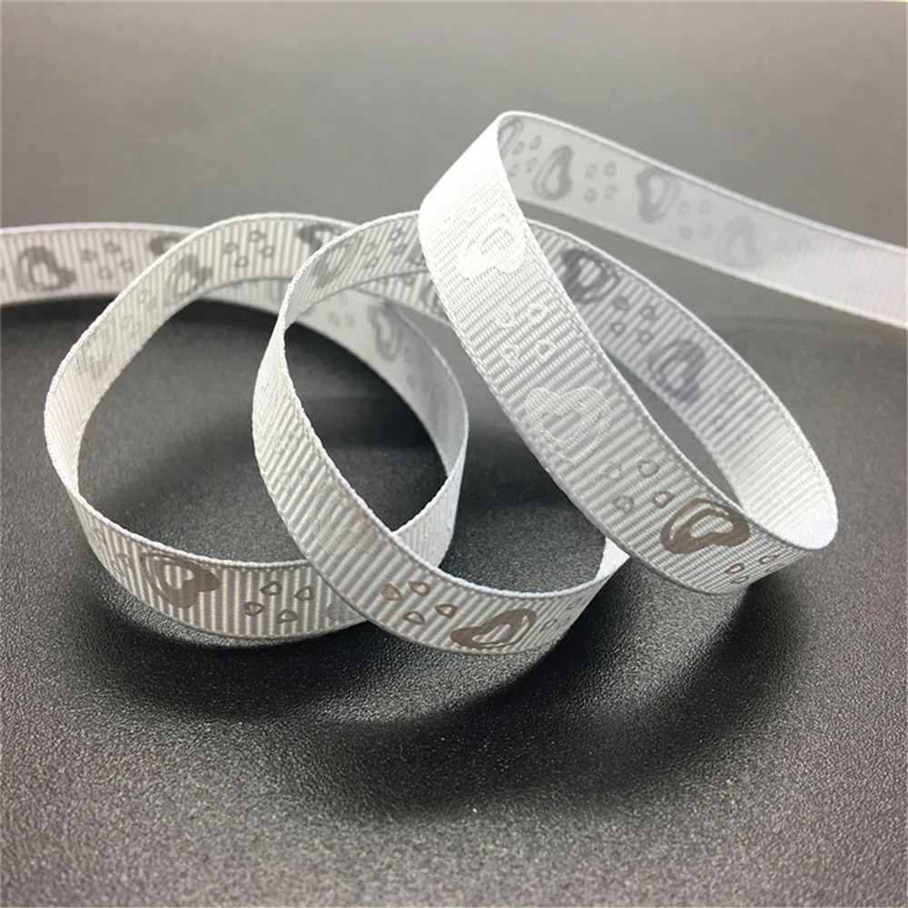 5 ярдов, 3/8 '', 10 мм, с принтом LOVE Grosgrain, лента для волос, бант/Рождество/свадьба, DIY шитье,# GD21-30 - Цвет: Gray