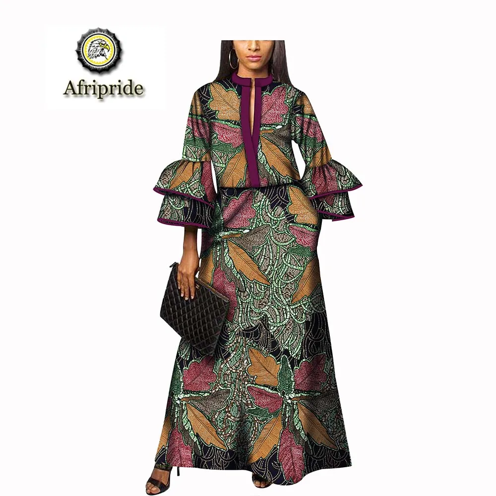 Африканские платья для женщин Afripride dashiki bazin riche ankara повседневные платья с принтом весна и осень платье из чистого хлопка S1825069
