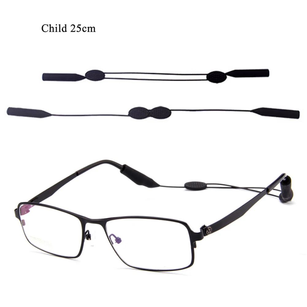 Black 25cm Новые очки противоскользящие веревки шнур Регулируемые очки держатель цепи шеи ремень веревка силиконовый Противоскользящий шнур для глаз - Цвет: Black 25cm