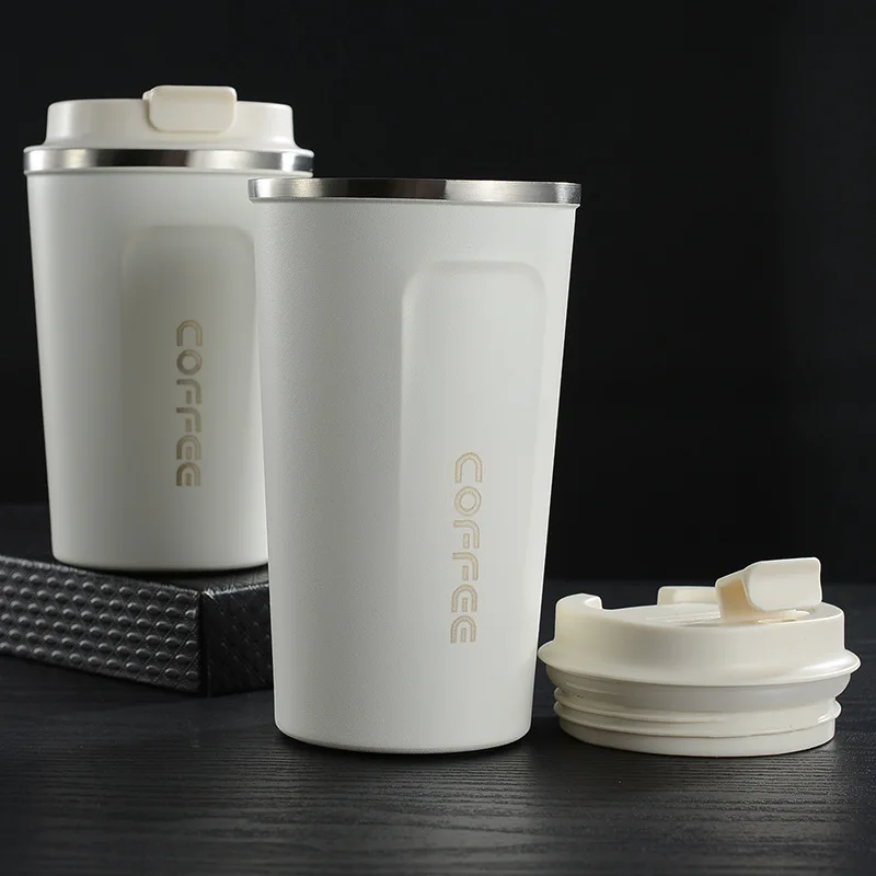 Новые кофейные кружки 380 мл 510 мл Вакуумный термос с двойными стенками из нержавеющей стали изолированные вакуумные чашки с крышкой кружки для путешествий BPA бесплатно