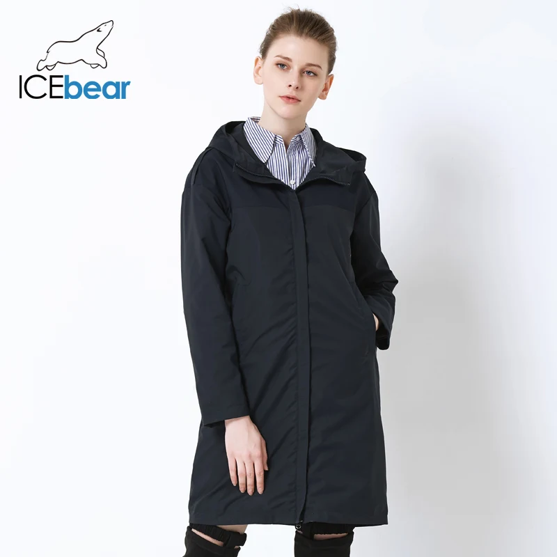 ICEbear 2019 осень новая женская ветровка свободная мода повседневная высокого