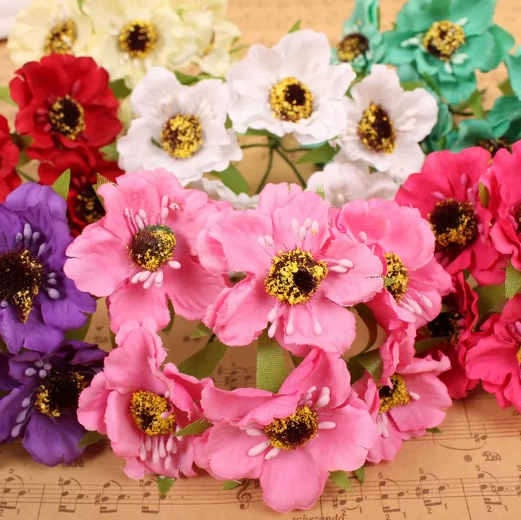 60 Шт./лот Искусственный цветок Камелии цветы из Шелка DIY венок