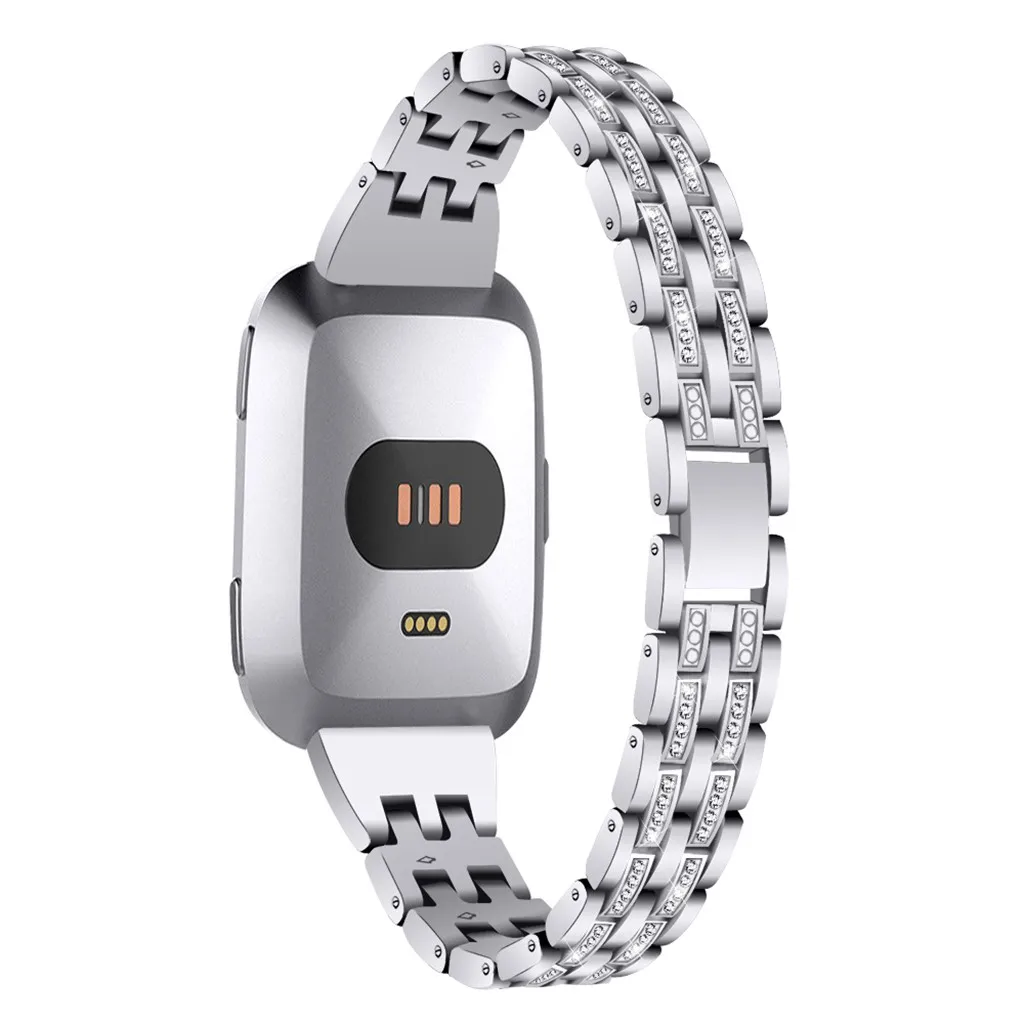 C Smartwatch Smartband ремешок Мода замена кристалл металлический ремешок для часов Ремешок Для Fitbit Versa Смарт часы ремни браслет - Цвет: C