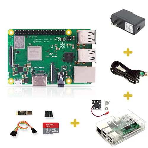 Raspberry Pi 3 Model B+(заглушка) Встроенный Broadcom 1,4 ГГц quad-core 64-разрядный процессор Wi-Fi, Bluetooth и Gigabit Ethernet через USB