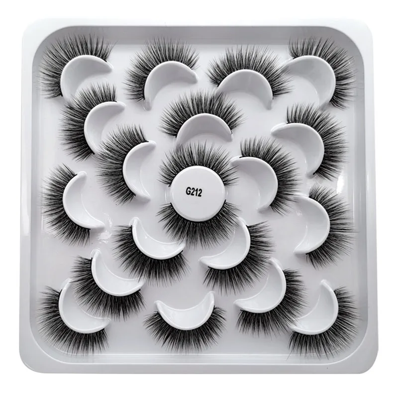 G212 10 pairs False Eyelashes Thick Mink Eyelashes Make Up 3d Mink Lashes Natural Makeup Fake Eye Lashes Extensions maquiagem - Color: G212