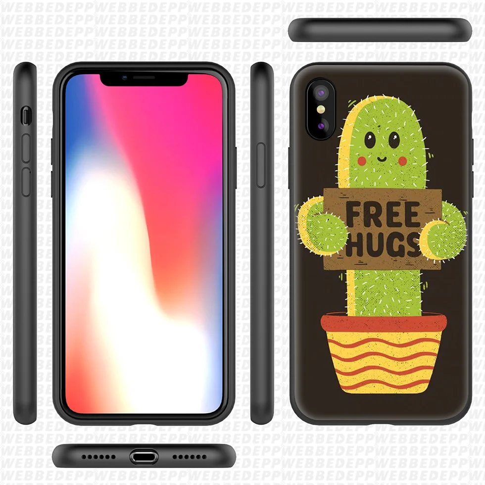 WEBBEDEPP Free Hugs Animal Cute Soft Silicone Case for iPhone 11 Pro Xr Xs Max X or 10 8 7 6 6S Plus 5 5S SE |