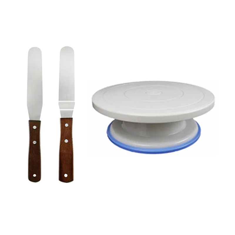 Turntable spatula1 6 шт./компл. торт проигрыватель вращающийся Пластик миксер для теста Ножи украшения подставка для пирожных торт поворотный стол для выпечки форма для выпечки тортов DIY инструмент - Цвет: Turntable spatula1