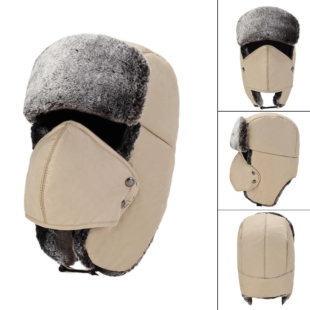 Унисекс теплые Earflap бомбардировщик Шапки шапки армейская шапка для Для мужчин