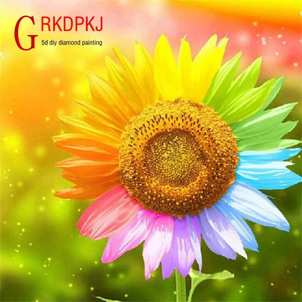 

Алмазная 5d картина GRKDPKJ, полноформатная вышивка, квадратные картины Стразы с изображением растений, подсолнухов