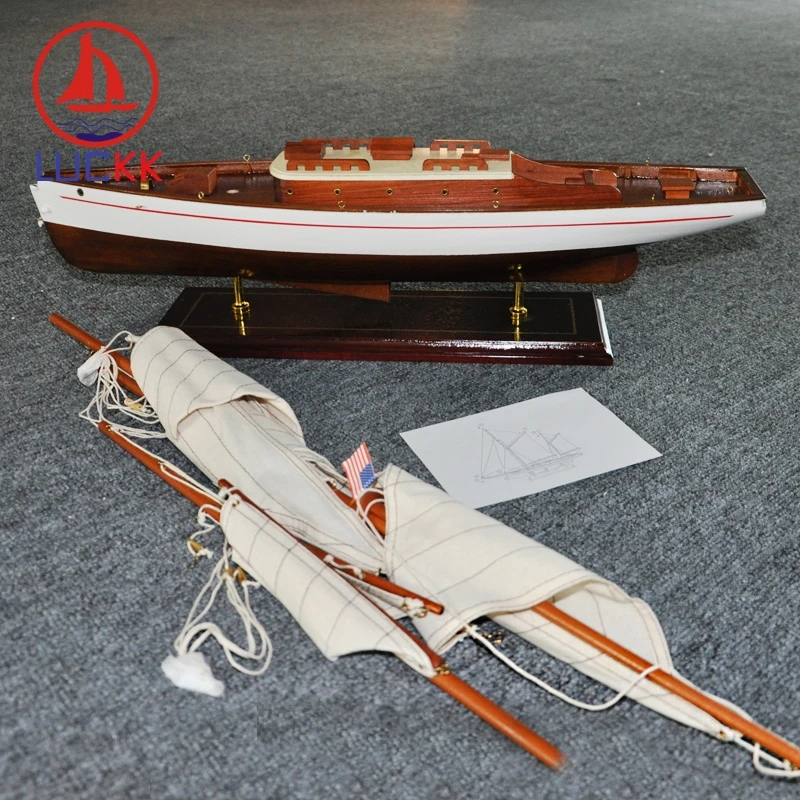 Деревянная модель корабля LUCKK 90 см в американском стиле винтажное белое