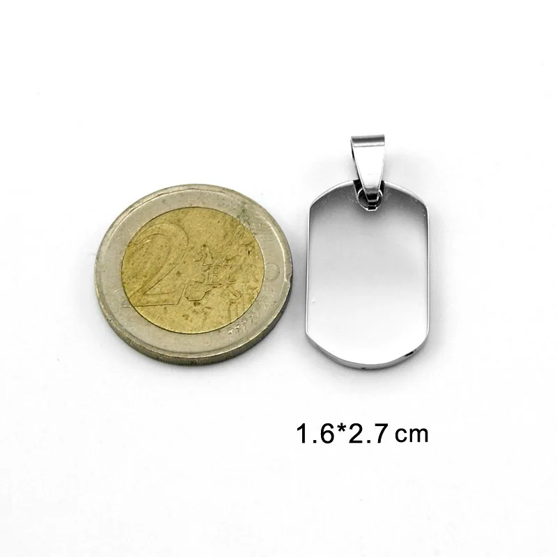 Из нержавеющей стали много размеров пустые ID Собака бирки для DIY кулон с обеих