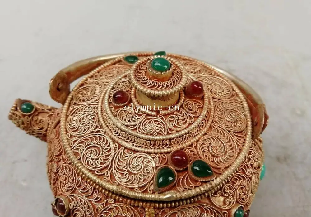 5 ''Непальские серебряные филигранные цветы растения инкрустация бирюзовый