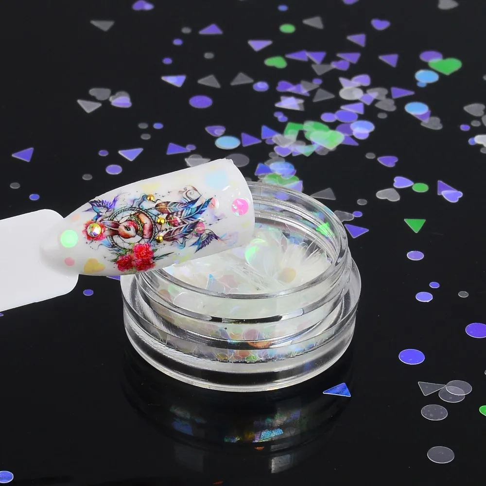 1 коробка АБ блеск Русалочка для ногтей хлопья блестки смешанные Звездные сердца