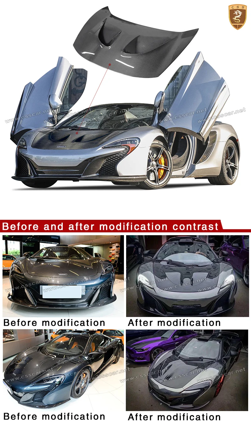 CSSYL автомобильные модифицированные аксессуары, комплект кузова для mlaren 650s, капоты из углеродного волокна, автомобильный Стайлинг, покрытие двигателя из углеродного волокна
