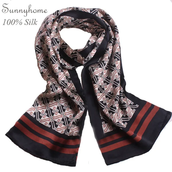 Мужской шарф кашне натуральный шелк двухсторонний деловой стиль |